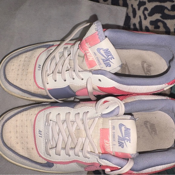 Nike Air Force 1 Shadow White with Pink & Lavender Accents - Picture 5 of 6